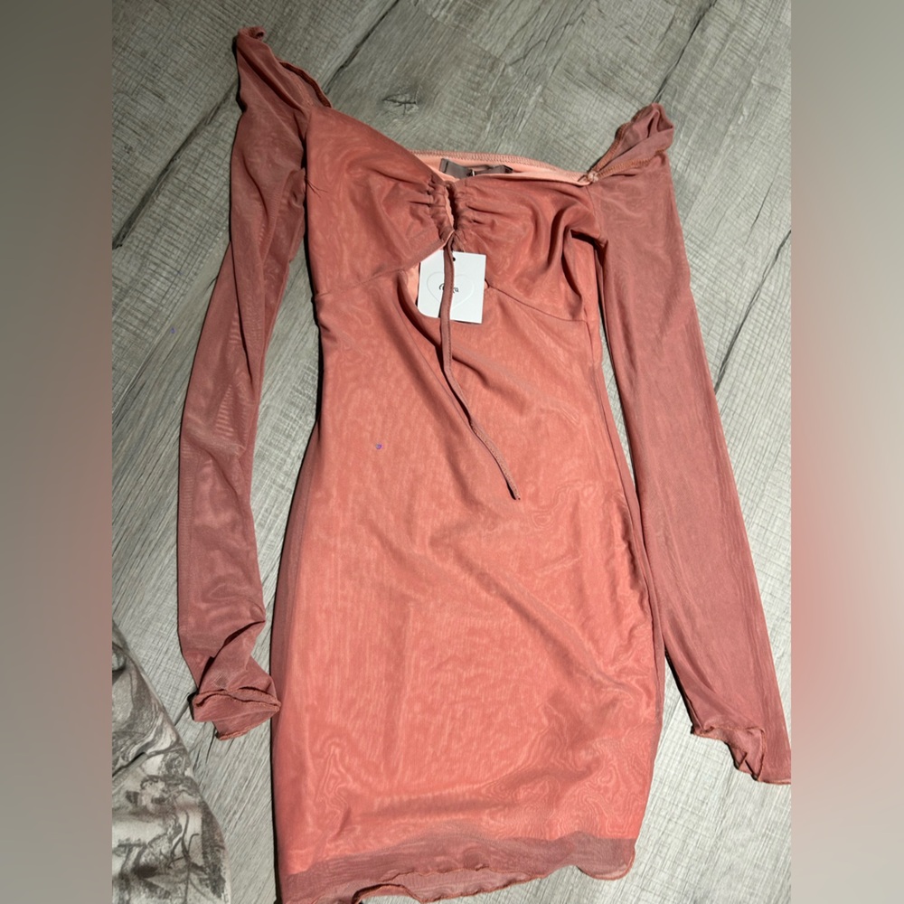 Pink mesh Adika short dress